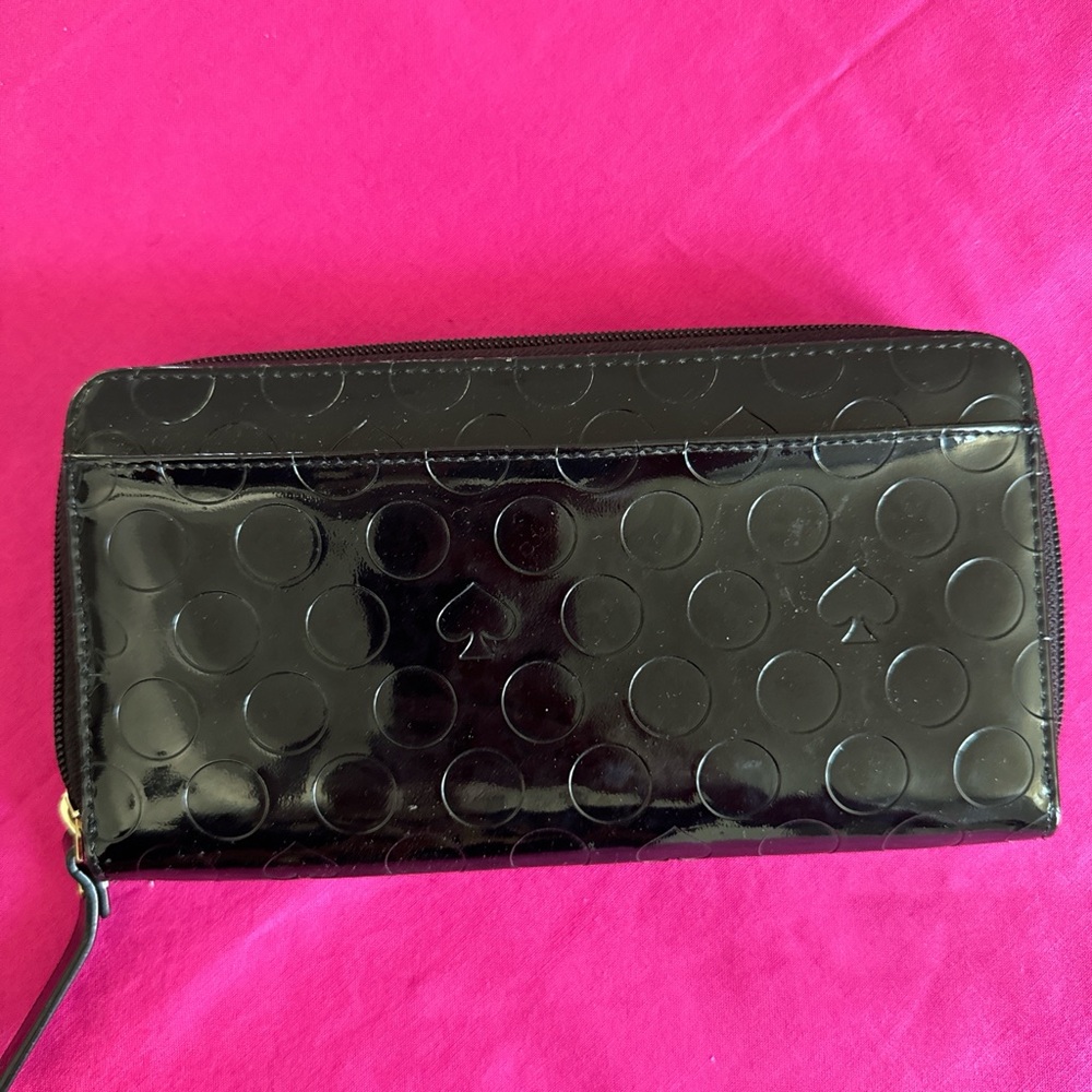 Kate Spade Black Polka Dot Embossed Wallet